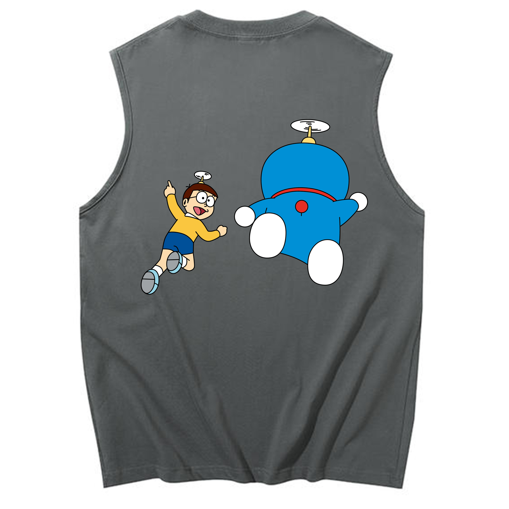 （画像用） ドラえもん 野比 のび太 Doraemon Nobita Nobi コットン100％タンクトップ（背面プリント）